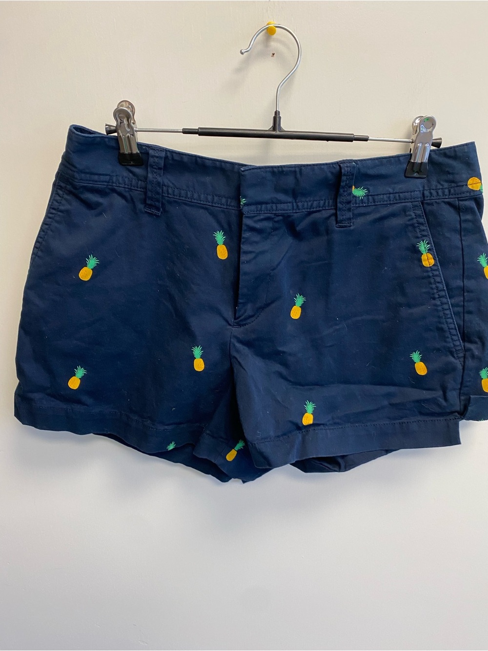 GAP Navy Shorts with Embroidered Yellow Pineapples